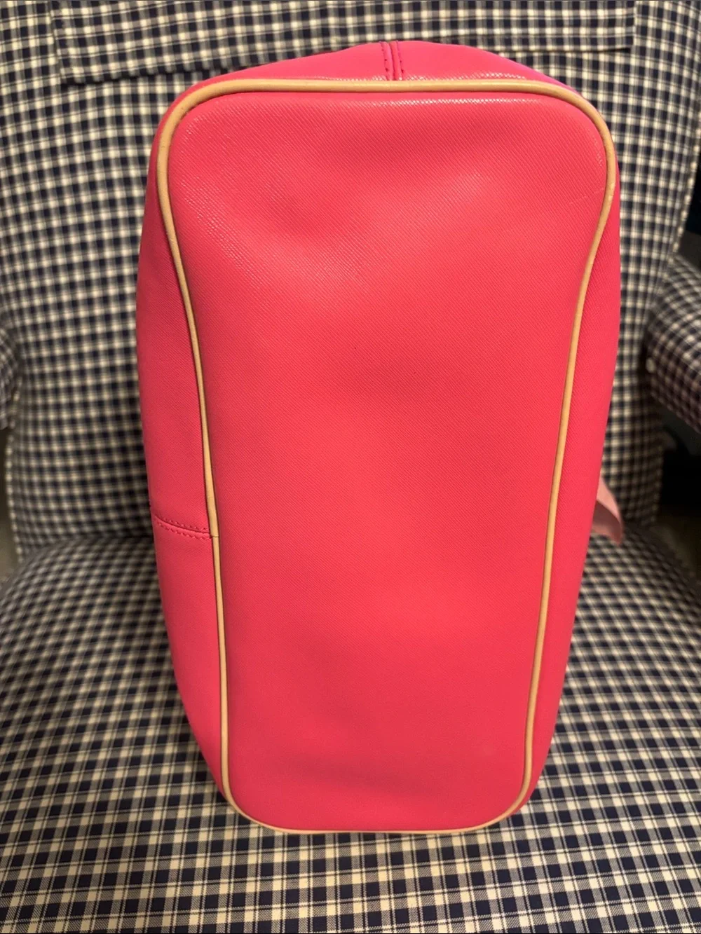 Coach Metro Pink Tote with Tan Trim comes with coach cotton scarf